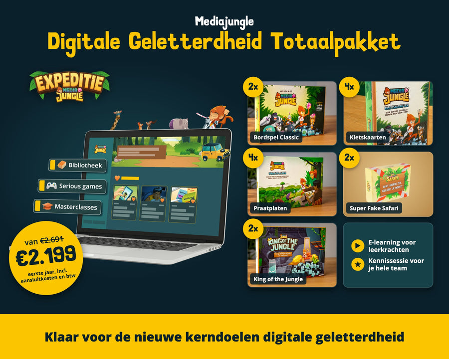 Mediajungle Digitale Geletterdheid Totaalpakket: Educatieplatform, Expeditie Mediajungle en alle spellen
